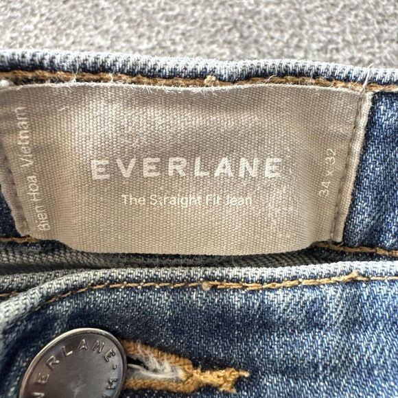 Everlane Straight Leg Jeans The Straight Fit Stretch Men's Size 34 x 32 - Picture 6 of 11